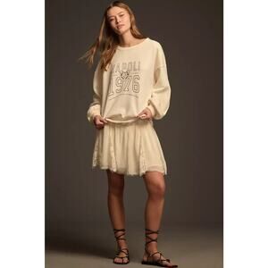 Anthropologie Cream Mini Dress
